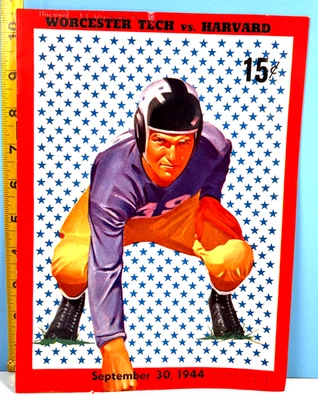 🔥Harvard v Worcester Tech College NCAA Football Program 9/30/44 HIGHER GRADE!🔥 - Image 1 of 4