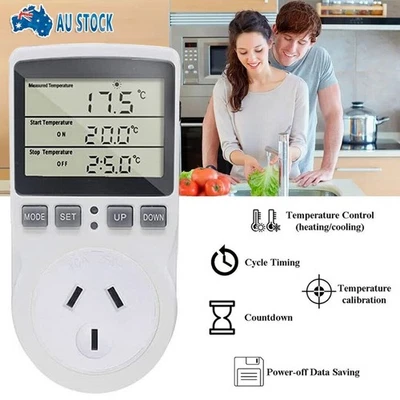 Digital Thermostat Timer AU Plug Switch Socket Temperature Controller Sensor - image 1 of 4