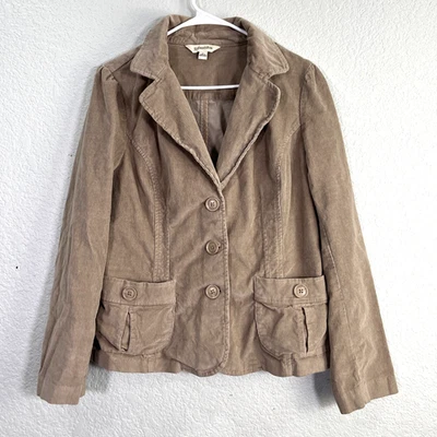 Blazer de pana St Johns Bay para mujer talla L bronceado botón chaqueta de negocios trabajo profesional Foto 1 de 4