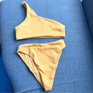 Haight Crepe Perlin Bikini Set in Yellow Two Piece Swimsuit Woman size M - Picture 1 of 10