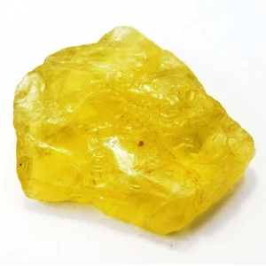 Zaffiro Giallo Naturale Terra Estratta 80 Ct Enorme Grezzo CERTIFICATO Gemma Sciolta - Foto 1 di 6