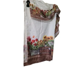 Juego de cortinas de cocina de 3 piezas. Flor/floral. Cortinas y val vintage ligeras delgadas - Imagen 1 de 8