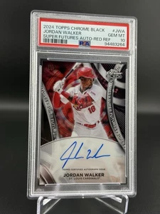 2024 Topps Chrome Black - Super Futures Jordan Walker Auto Red Ref /5 Gem PSA 10 - Bild 1 von 2