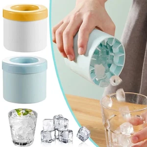 Molde de cubo de hielo de silicona redondo cubo de hielo verano hecho en casa hágalo usted mismo refrigerador congelado - Imagen 1 de 12