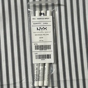 Lot of 3 NYX Retractable Eyeliner Pencils White Full Size Eye Makeup - Picture 1 of 9