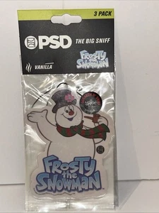 Ambientador PSD The Big Sniff "Frosty The Snowman" paquete de 3 aroma a vainilla NUEVO - Imagen 1 de 2