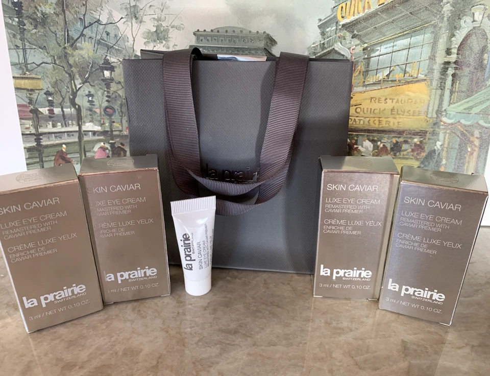 Crema de ojos La Prairie Skin Caviar Luxe 4 x 3 ml/0,10 oz muestra tamaño de viaje + BOLSA DE REGALO Foto 1 de 1