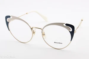 Miu Miu VMU50R 106-1O1 Womens Cream Cat Eye Full Rim Glasses Frames 52mm - Picture 1 of 8