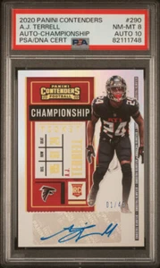 A.J. TERRELL '20 CONTENDERS CHAMPIONSHIP AUTO RC/49 PSA 8 AUTO 10 POP 1 FALCONI - Foto 1 di 1