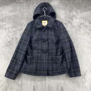Old Navy PeaCoat Damen Medium Multicolor Blackwatch kariert durchgehender Reißverschluss Kapuze - Bild 1 von 14