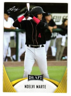 2021 Noelvi Marte Leaf Draft Rookie Gold - Seattle Mariners - Image 1 of 2