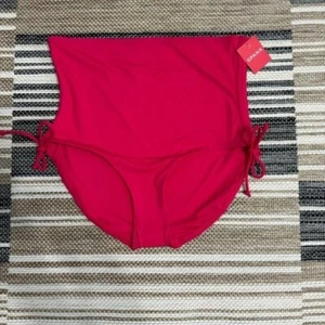 Spanx Women's Swim High Rise Brief Adjustable Sides Hibiscus Pink Size Small - Picture 1 of 9