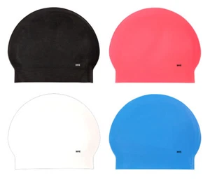 CHEX Látex Liso Niños Niñas Nadar Sombrero de Nadar Gorra Negro Blanco Rosa Azul - Imagen 1 de 5