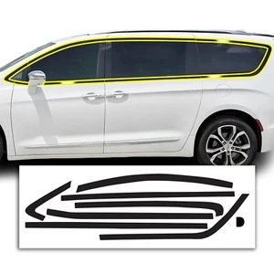 Fits Chrysler Pacifica 17+ Side Window Chrome Delete Decal Blackout Vinyl Trim - Picture 1 of 6