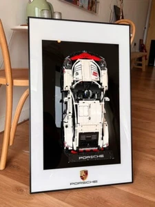 Metal Display wall mount for LEGO Technic 42096 model Porsche 911 RSR (Style A) - Picture 1 of 14