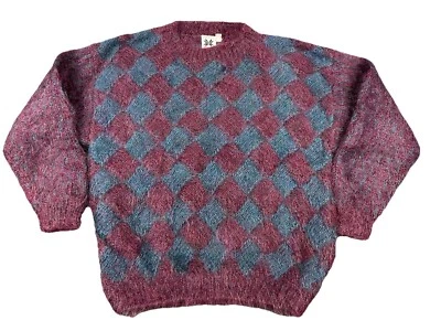 Suéter Mohair Diseño Islandés Para Mujer Grande Casa Abuela Núcleo Tejido a Mano Foto 1 de 4