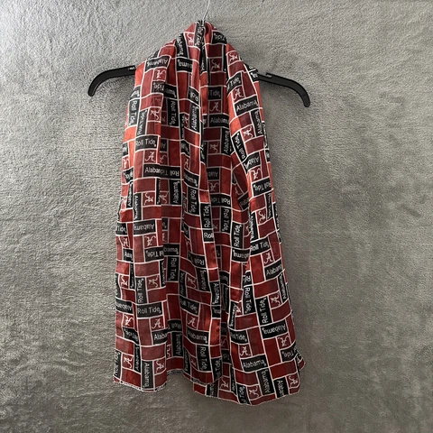 NCAA Sandol Alabama Roll Tide Scarf Adult One Size Sheer Geometric Red Polyester Cover
