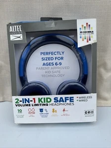 Altec Lansing 2-In-1 Kid Safe Volume Limiting Headphones BLUE - NEW - Picture 1 of 4