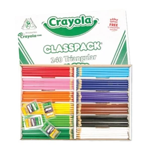 240pc Crayola Kids/Children Creative Triangular Colouring Pencils Classpack 36m+ - Picture 1 of 2