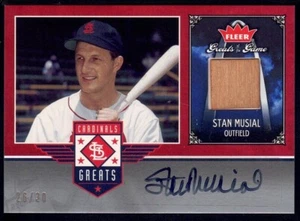 2006 Fleer Greats of the Game Stan Musial Game Used Bat autograph 26/30 - Picture 1 of 2