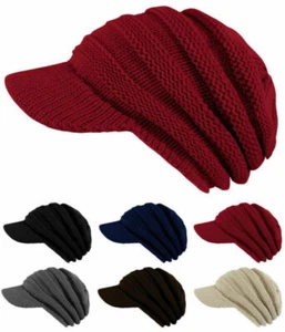 Unisex Strickmütze mit Schirm Schirmmütze Winter Damen Mütze Herren Mütze=Unisex - Bild 1 von 17