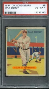 1934 Diamond Stars 6 Max Bishop PSA 4 (3343) - Picture 1 of 2
