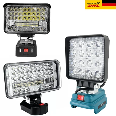 LED Arbeitsleuchte Taschenlampe Für Makita Li-ion Akku 18V Strahler Licht 6000K - Bild 1 von 4