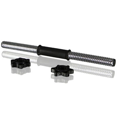 Miganeo Kurzhantelstange 45,5 cm aus Chrom Fitness Hometrainer Hantelstange 6604