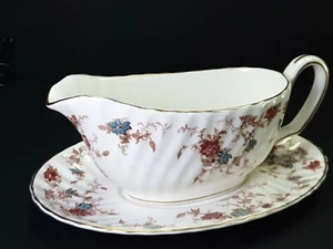 Vintage Minton Bone China Ancestral Gravy Sauce Boat With Stand - Picture 1 of 7