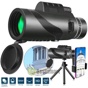 Poderoso 80x100 Monocular De Visión Nocturna Telescopio Para Viaje Cazar Estuche - Picture 1 of 21
