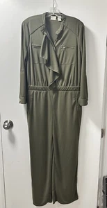 CHICO'S Olive Green One Piece Romper Utility Suit Sz 2 Petite women's - Picture 1 of 3