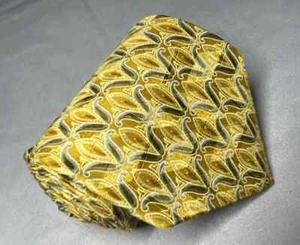 Ermenegildo Zegna Mens Silk Necktie Yellow Paisley Italy - Picture 1 of 7
