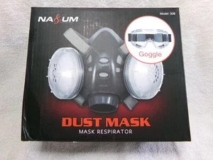 NA&UM M308 Dust Mask Half Mask Respirator with Goggles - Picture 1 of 8