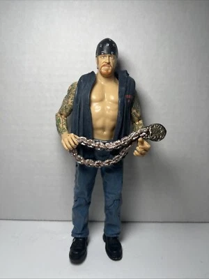 Figura Tech The Undertaker WWE Jakks R3 American Badass WWF Biker 2002 con cadena  Foto 1 de 4