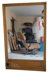 Thomasville Mid Century Modern Distressed Walnut Bedroom Dresser Hanging Mirror - Picture 1 of 6