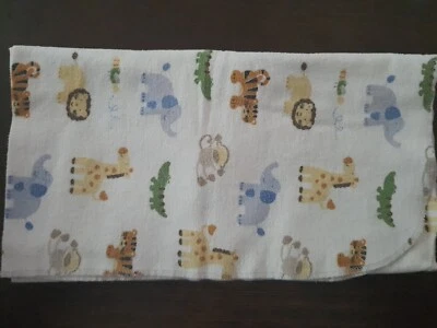 Одеяло для детской кроватки Just Born зоопарк животные обезьяны тигры львы б/у в отличном состоянии - Изображение 1 из 4