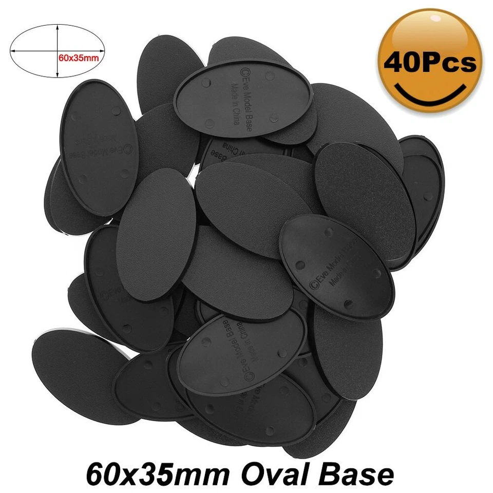 20pcs/40pcs/80pcs Oval Bases 60X35mm Plastic Base For Mini Wargames MB660 - Image 1 of 4