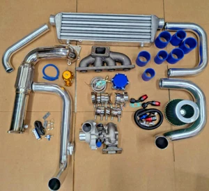 D15 D16 BOLT-ON TURBO KIT w/ .57 AR T3 T4 TURBOCHARGER FOR 92-00 HONDA CIVIC EG - Picture 1 of 1