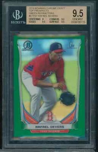 2014 Bowman Draft Top Prospects Chrome Green Refractor BGS 9,5/150 Rafael Devers - Bild 1 von 2