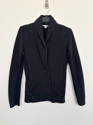 Blazer Suéter James Perse Algodón Elástico Un Botón Negro Mujer 3 (Talla Grande) Foto 1 de 4