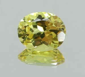 Piedra preciosa suelta corte ovalado zafiro amarillo ceilán impecable natural AAA 12x10 mm - Imagen 1 de 8