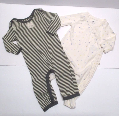 2 INFANTES NIÑOS BEBÉ GAP MARFIL Y BURT'S BEES GRIS FOOTIE & LONGALL CONJUNTO TALLA 0-3 M Foto 1 de 4