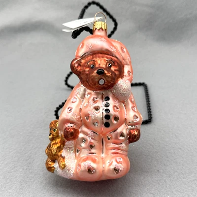 Vintage Christopher Radko Ornament 1996 Bearly Awake Retired Pediatric Cancer - Image 1 of 4