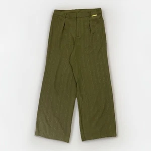 Adrienne Vittadini Women’s Wide Leg Pants Size M Green Pleated Belt Loops NWT - Picture 1 of 16