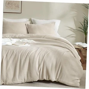 100% Cotton Muslin Comforter Set Queen Size – Ultra Soft, Breathable & - Picture 1 of 7