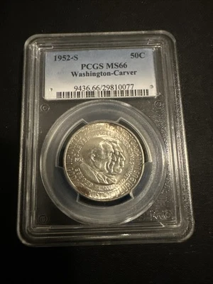 1952 50C Washington-Carver Silver Commemorative, PCGS MS66,  toned  - Image 1 of 4