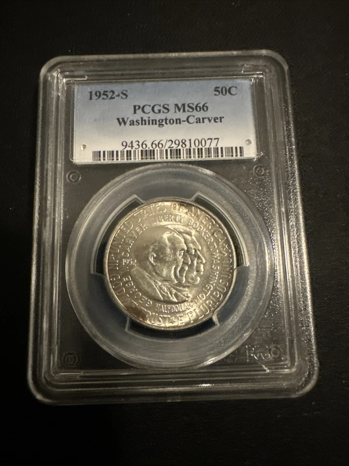 1952 50C Washington-Carver Silver Commemorative, PCGS MS66,  toned  - Image 1 of 4