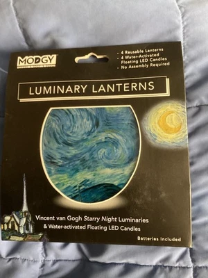 MODGY Luminary Lanterns Vincent van Gogh Starry Night Luminaries 4 Lanterns - Image 1 of 2