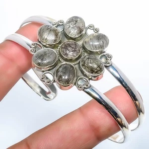 Salzpapier Rutilquarz Edelstein 925 Sterling Silber Manschette Adst. T92 - Bild 1 von 1