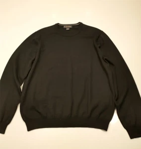 Brooks Brothers Mens Sweater Extra Fine Italian Merino Wool Size Lg. Color Black - Picture 1 of 5